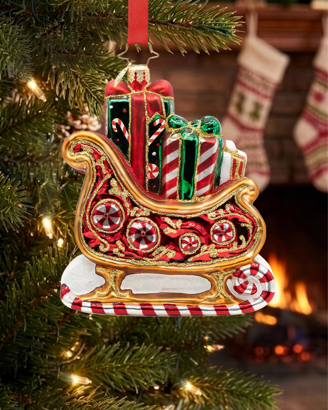 Overflowing with gifts that look like they came straight from a candy shop, it's a sweet and festive addition to your store, and a beautiful reminder of the magic of Christmas.