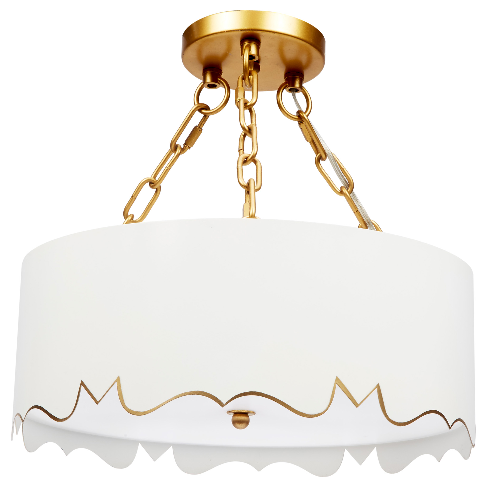 GLOSS WHITE MOLLIE PENDANT WITH GOLD ACCENTS