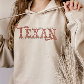 Cream Hoodie with Sienna and Black Graphic