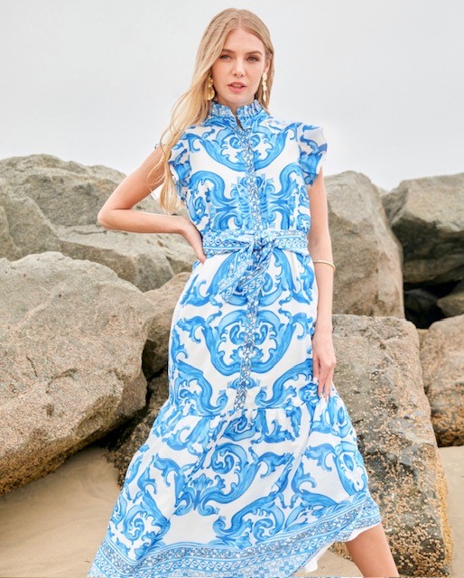 Blue tile dress