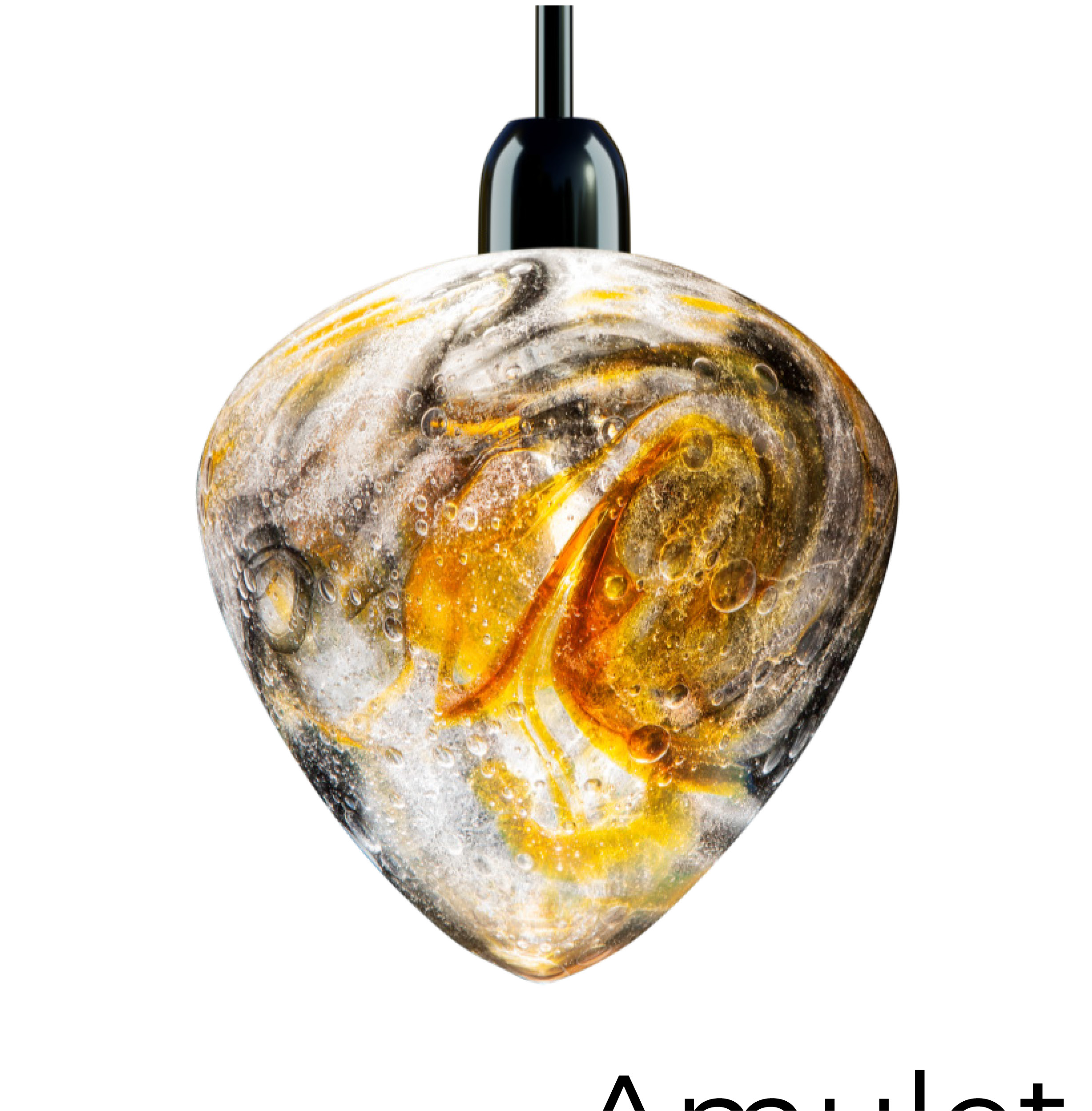 Singl Crystal Amulet   Color: Anthracite Diameter: 170 mm (6,69 in) Height: 200 mm (7,78 in) Weight: 2,1 kg Light source: 1 x G9