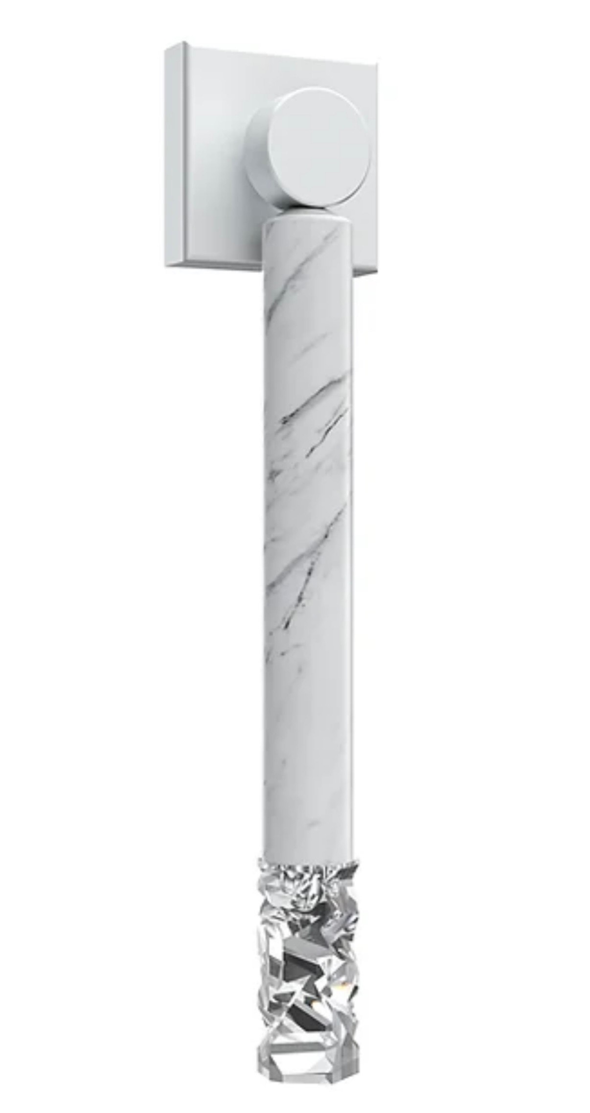  Color: white carrara marble/crystal Width: 93 mm (3,66 in) Height: 430 mm (16,93 in) Depth: 70 mm (2,76 in) Weight: 1,8 kg Light source: 1 x LED Chip