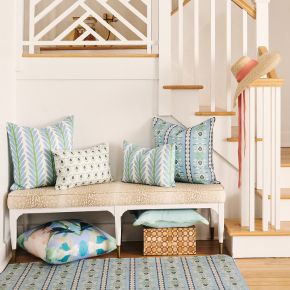 Laura Park pillows bring Laura’s original artwork to life in soft, vibrant layers—designed to mix, match, and brighten every corner of your home.