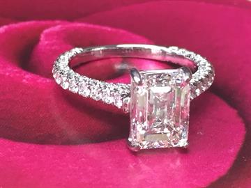 Emerald cut diamond engagement ring
