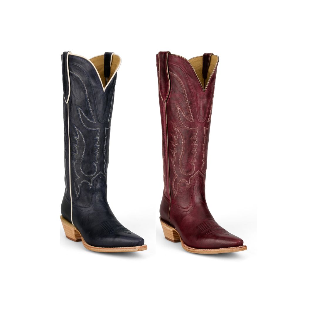 15" women's narrow square toe goat boots from Tony Lama's Derby collection.