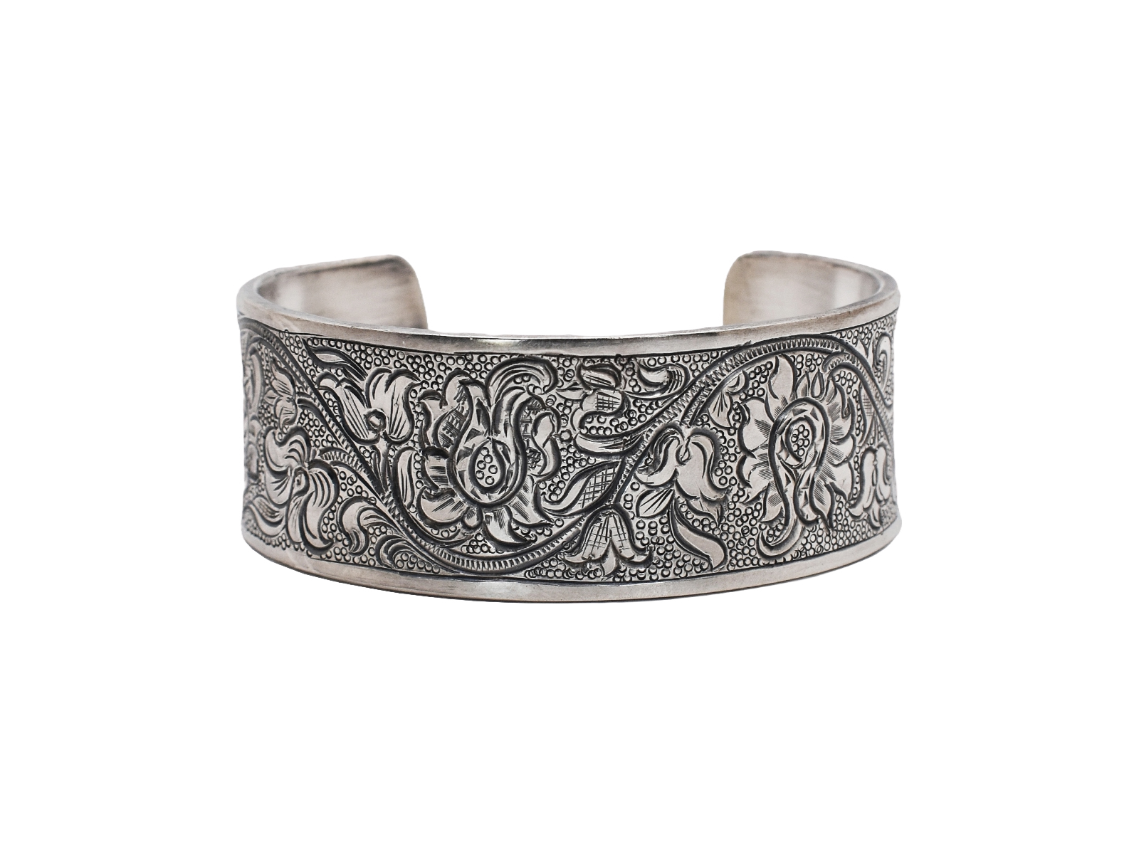 Sterling Silver Engraved Cuff Bracelet