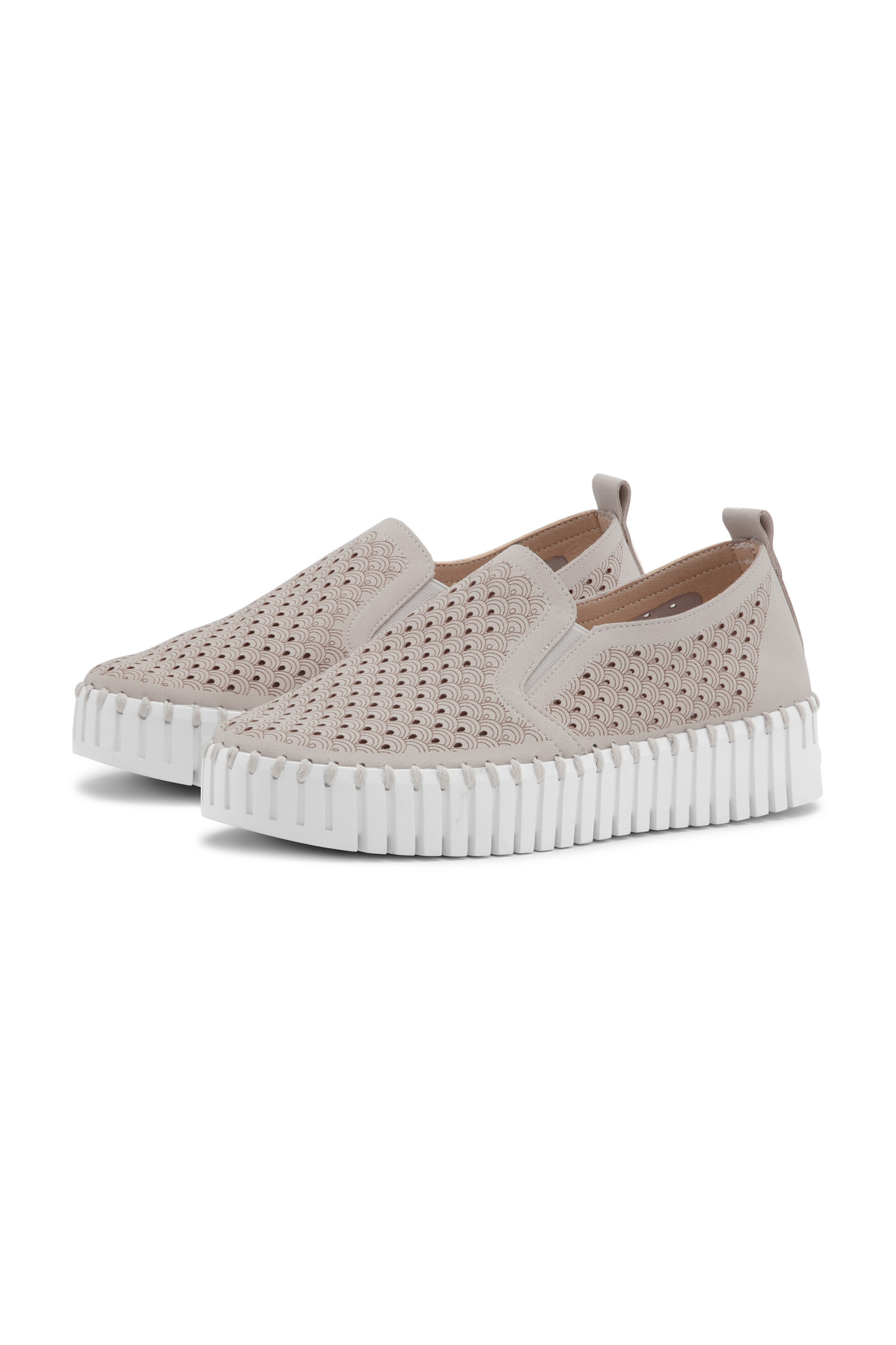 Platform slip on with a unique woven design