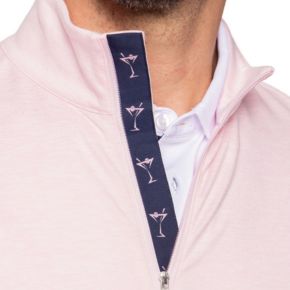 Lightweight Performance Quarter Zip with Martini Ribbon Trim Detail