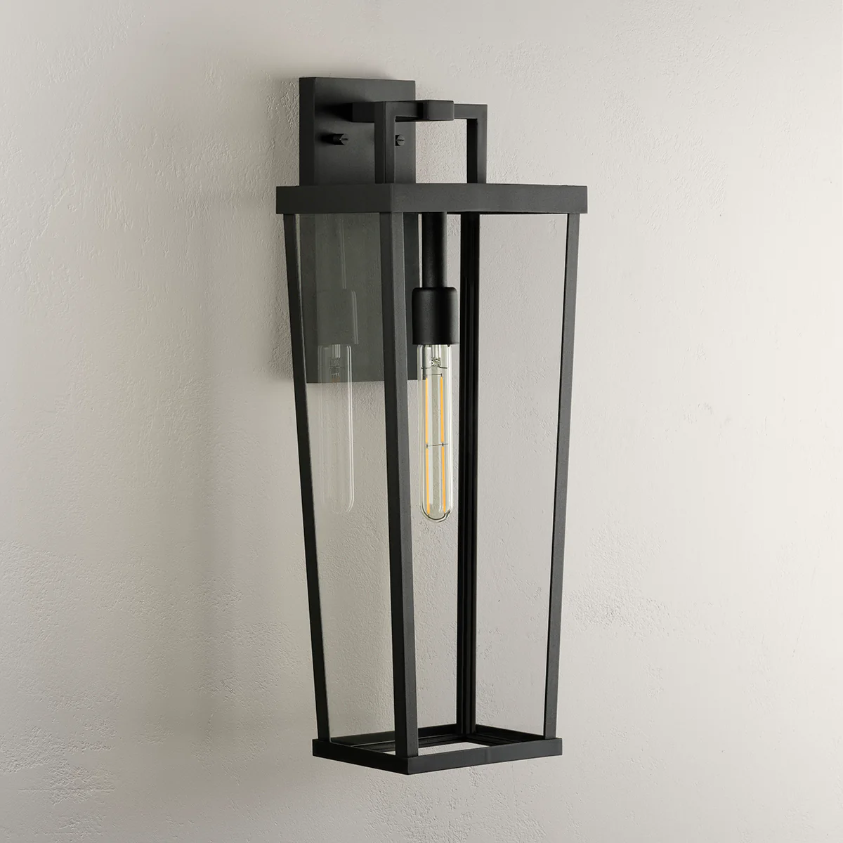 Tryon Collection One-Light Medium Black New Traditional Outdoor Wall Lantern