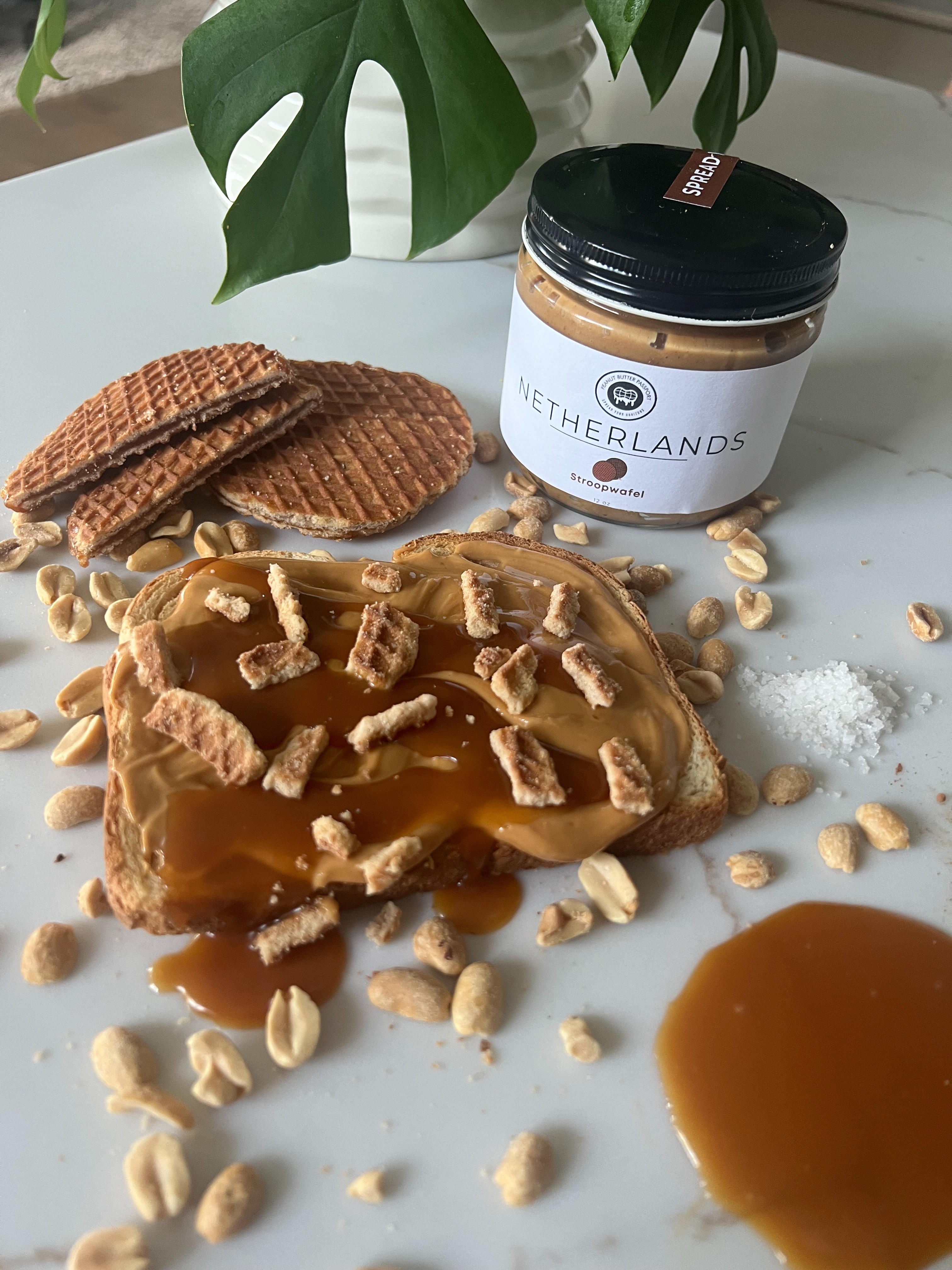 11oz Jar of Gourmet Stroopwafel Peanut Butter