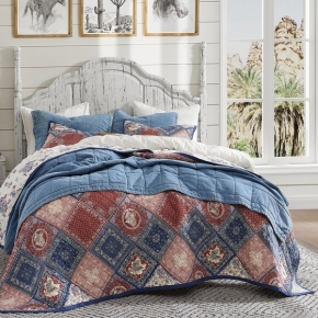 Capture the essence of Western heritage with the Patchwork Bandana Quilt Set, our spin on an iconic Tasha Polizzi print.