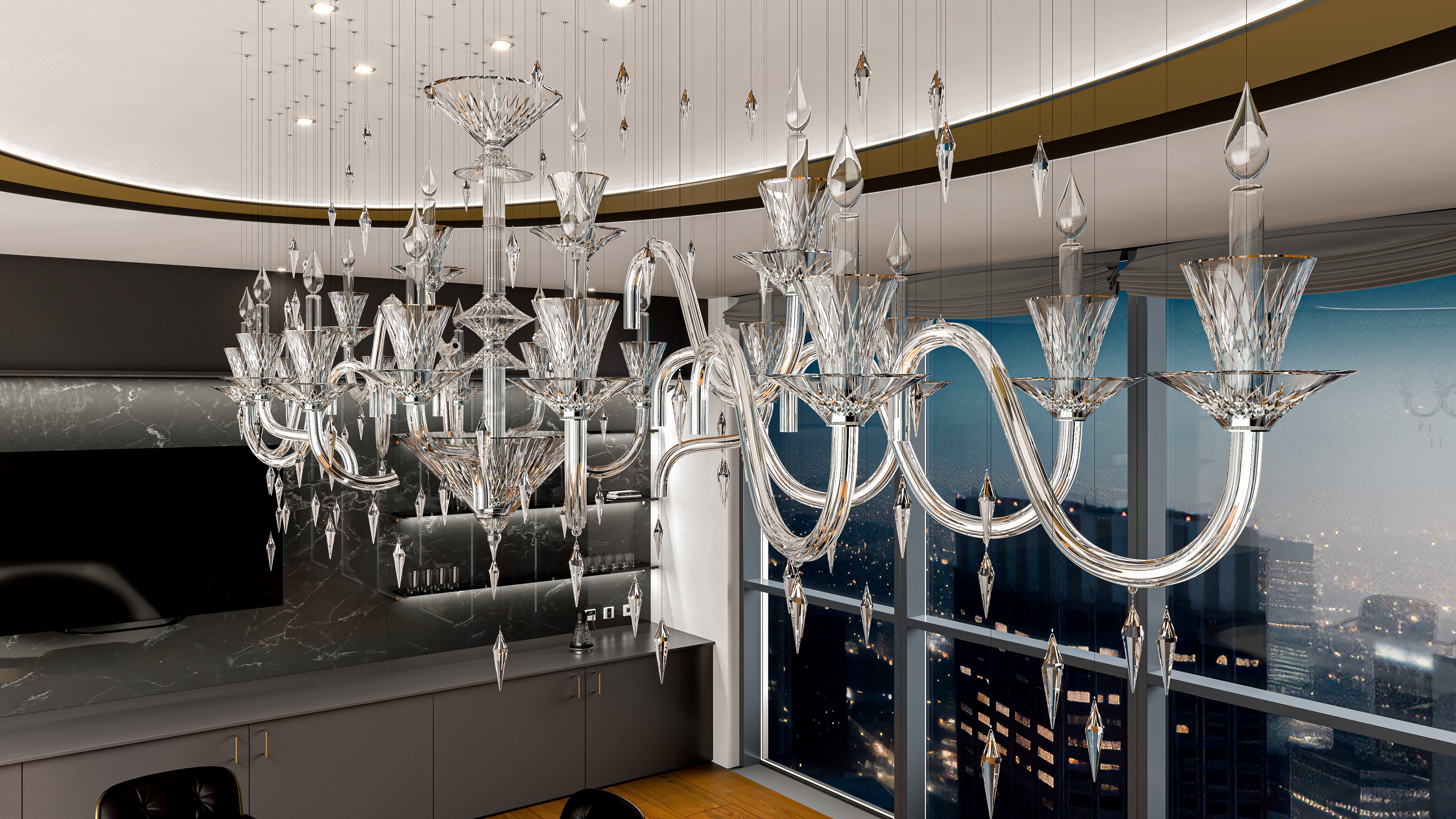  ILLUSION  635/12 + 4 + 4 ARMS + CS/03/10 GU10/OVAL Color: crystal Length: 3000 mm (118,11 in) Width: 800 mm (31,50 in) Height: 930 mm (36,61 in) Weight: 34 Kg Light source: 10  x GU10