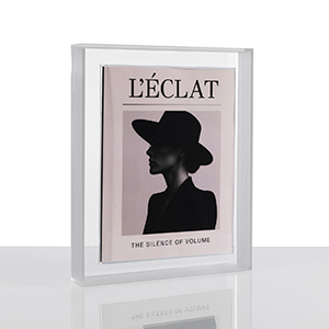Display your favorite magazines, prints, or artwork with Wexel Art’s sleek acrylic MagnaZine Float Frame. 