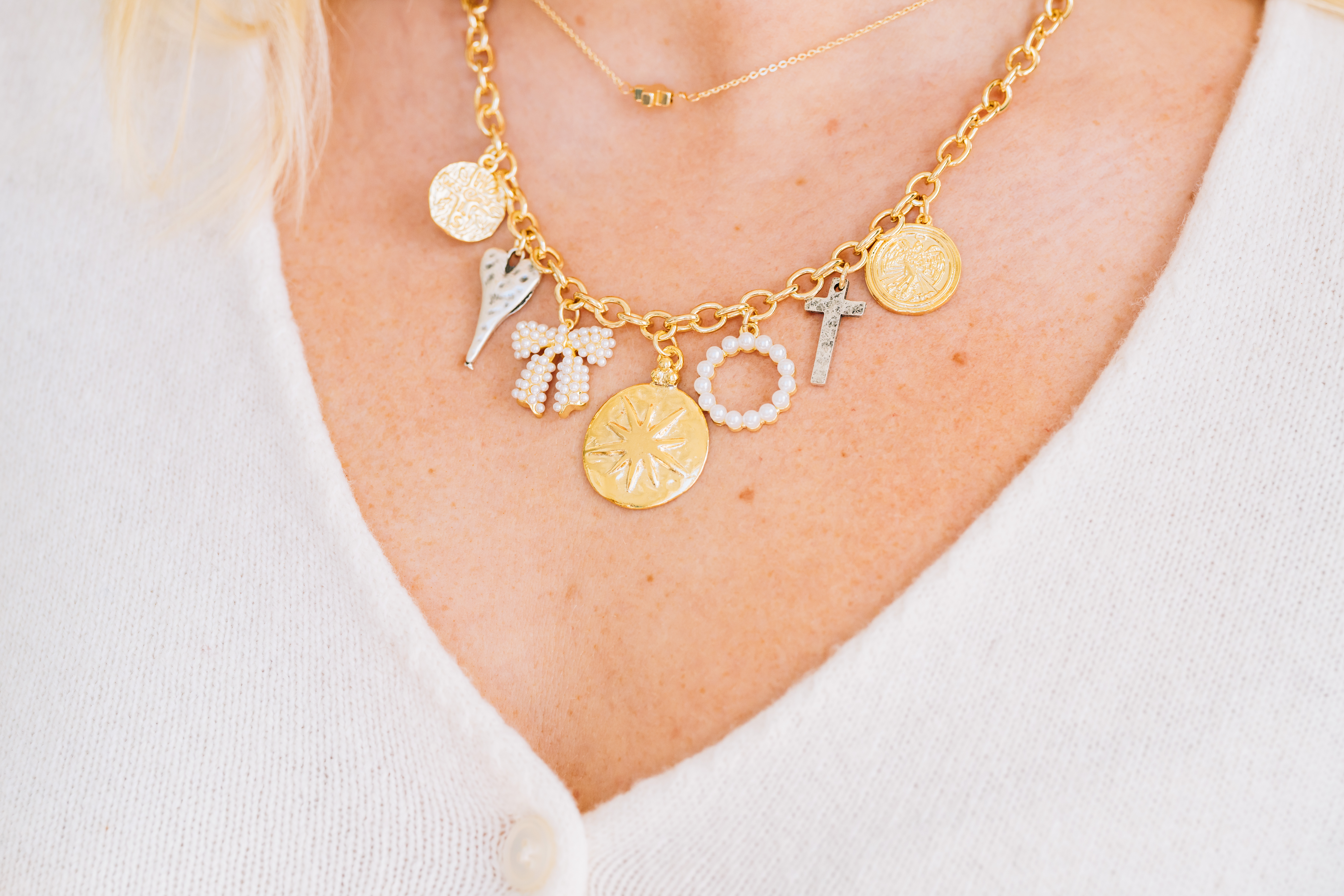 Mixed Metal charm necklace 