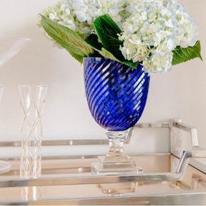 Blue crystal Hurricane with Flowers