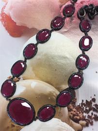 Natural untreated ruby necklace