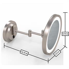 Round Magnified Makeup Mirror with Switchable Light