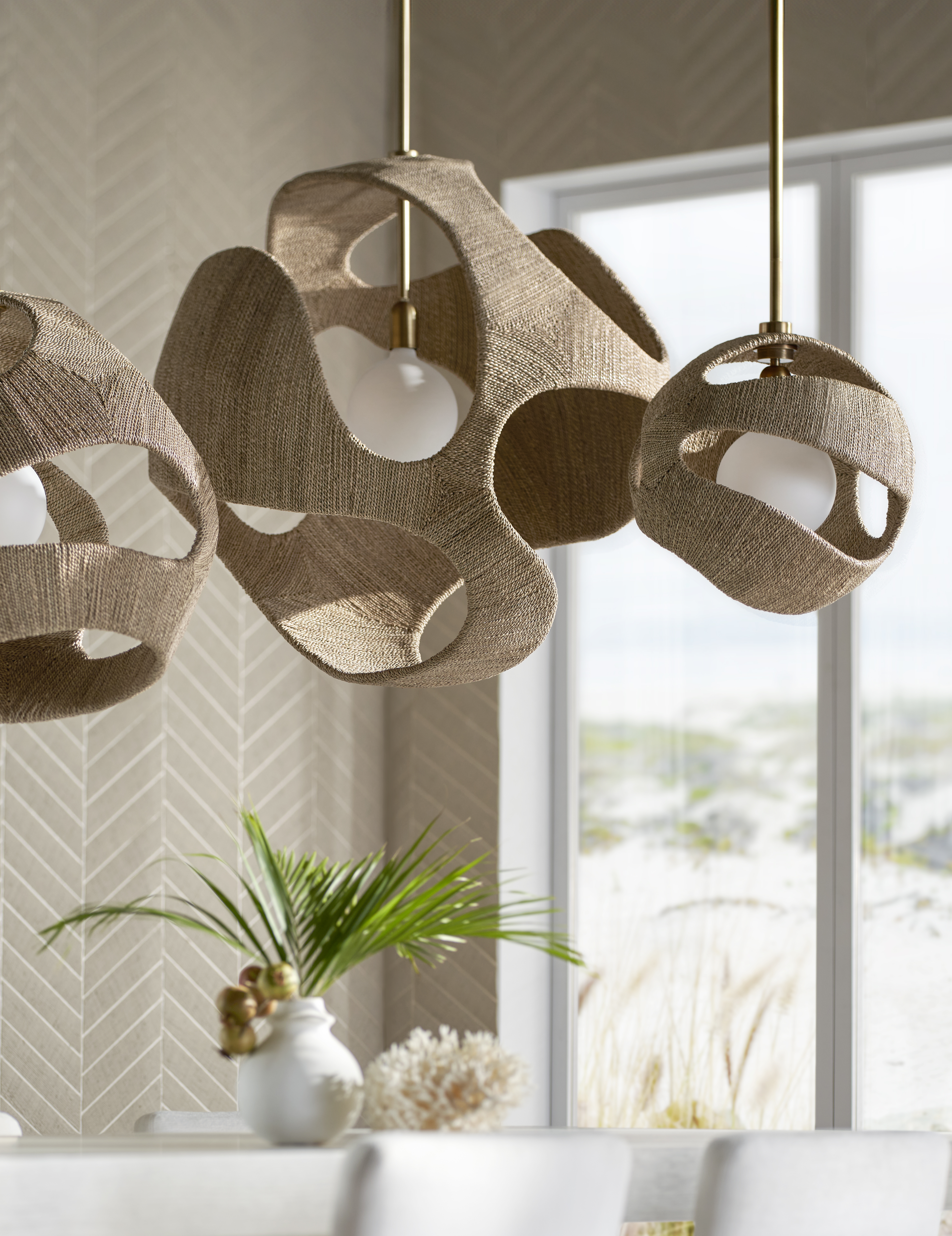 Corsica Natural Pendants in Dining Room