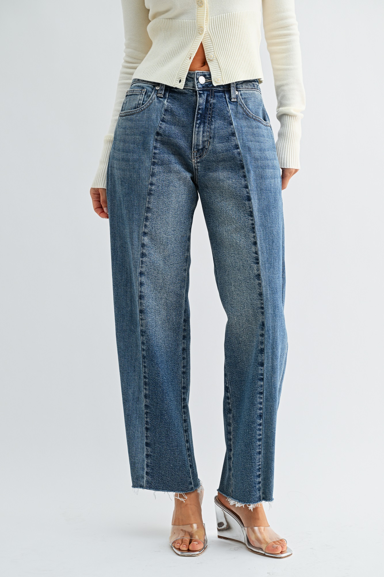 PLEATED BARREL TWO TONED