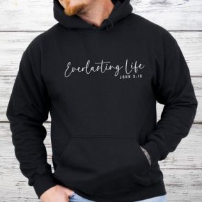 Black Hoodie with Light Grey Graphic