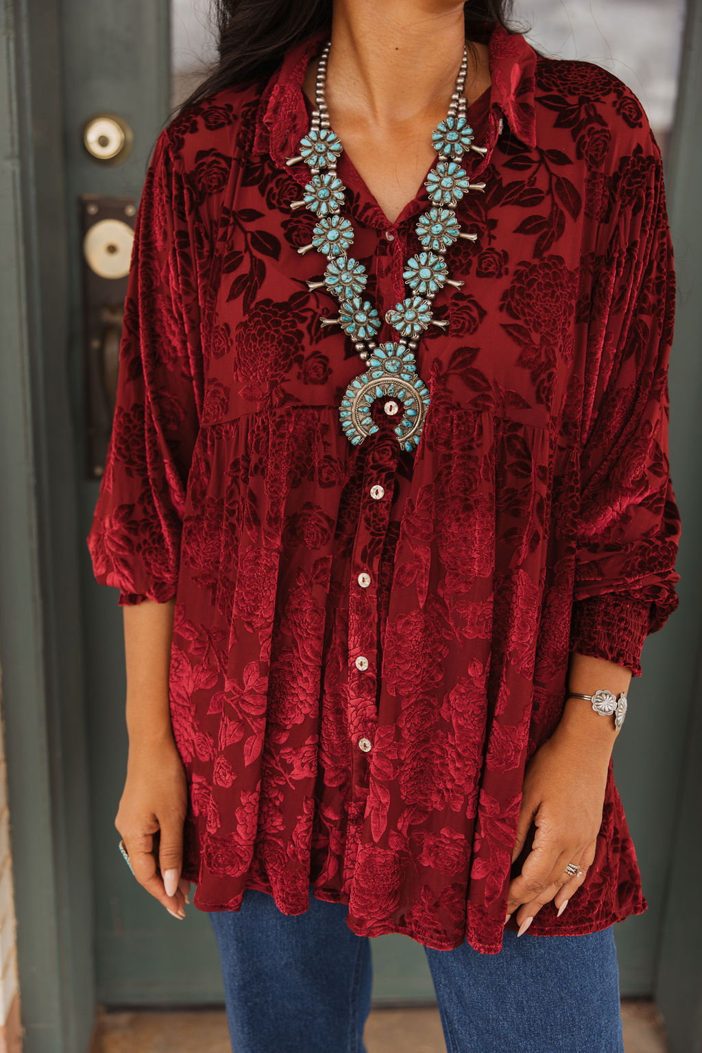 TH2667 WINE VELVET TOP 