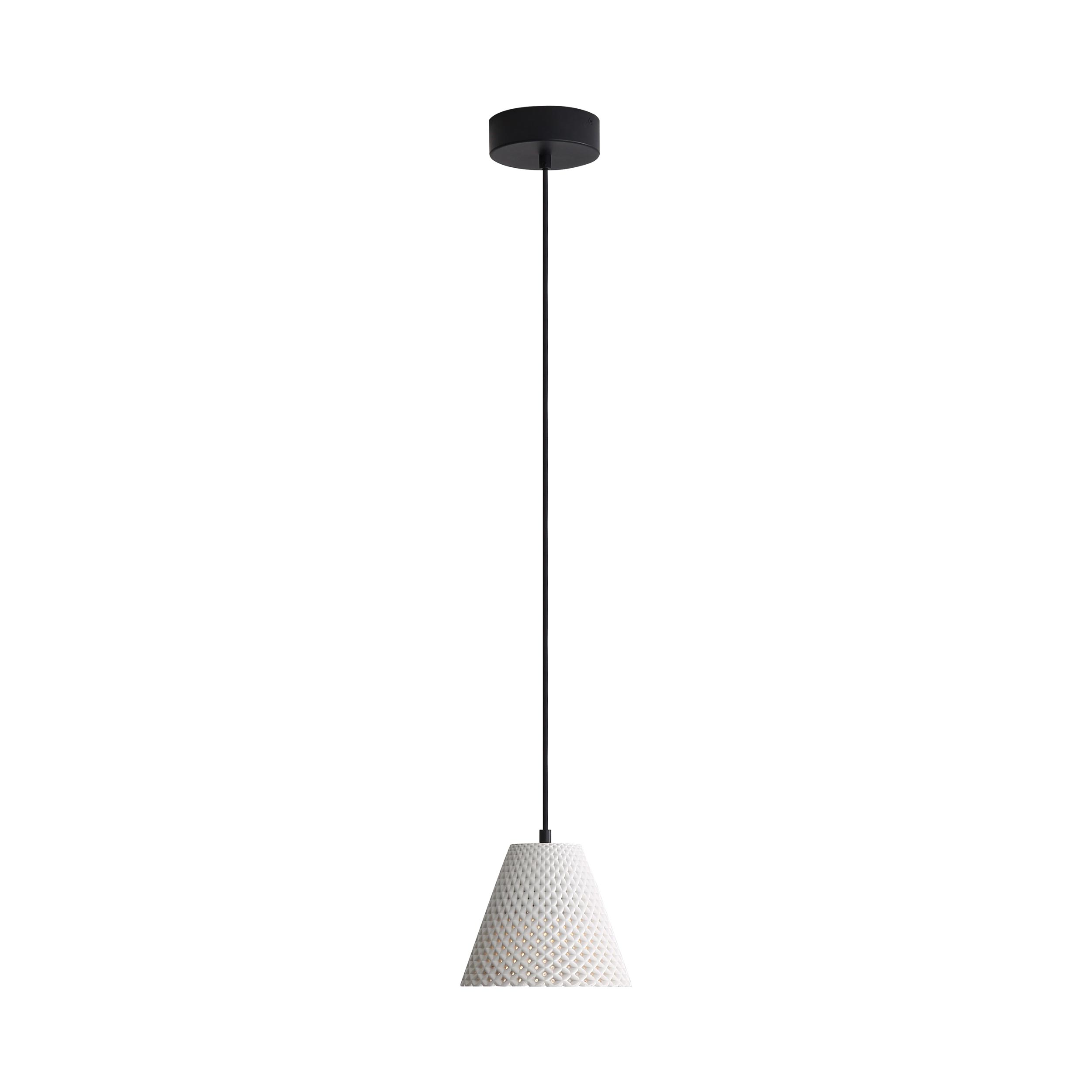 Clarus 8" Pendant - White Sandstone Cement