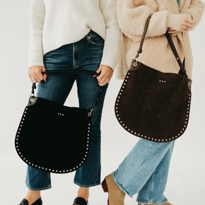 Your new fall essential crafted in luxe vegan suede with gold rivet accents, a thoughtfully organized interior, and versatile style perfect for work, weekends, and everything in between.