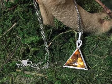 Golden Beryl Diamond Pendant