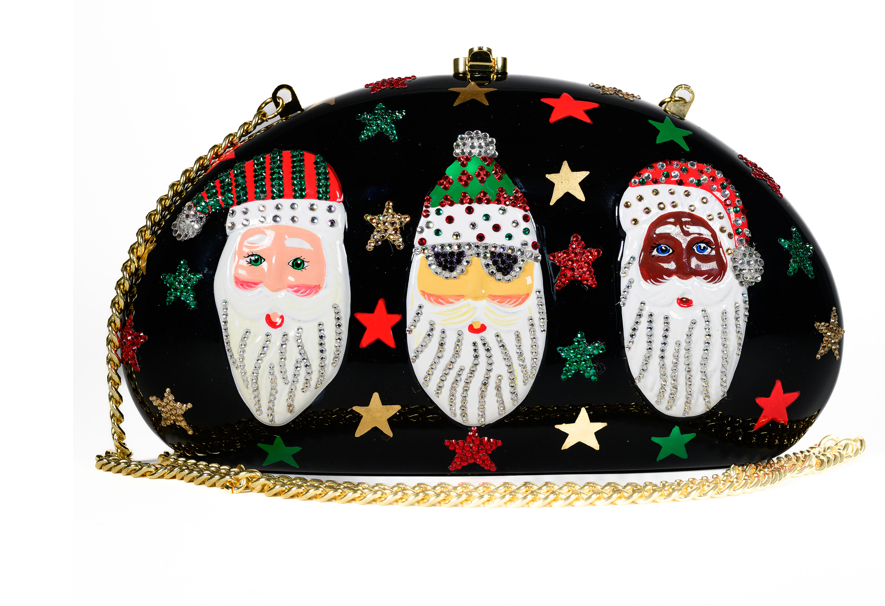 Timmy Woods Wooden Collectible Santas Handbag