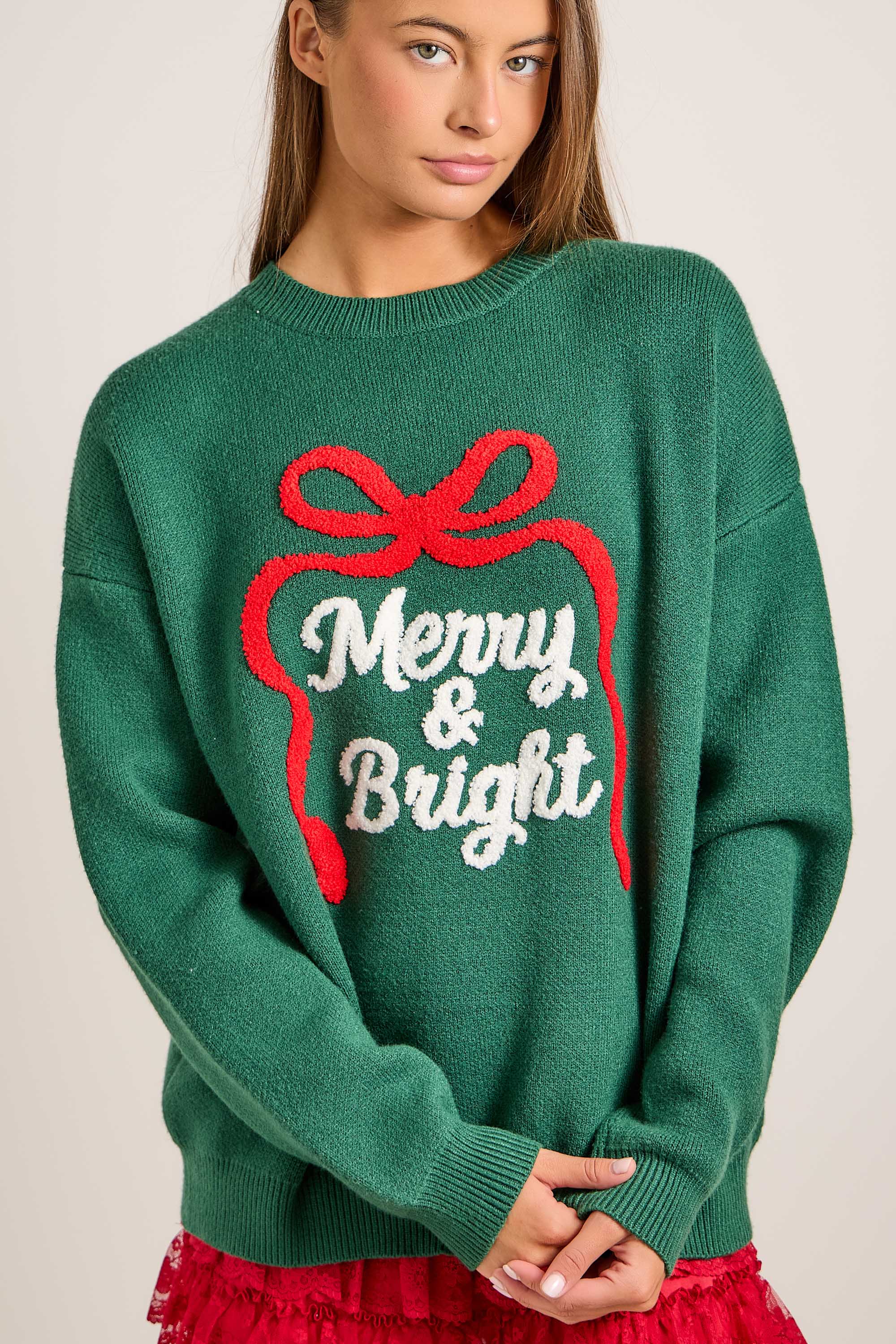 Merry & Bright Christmas Sweater Top