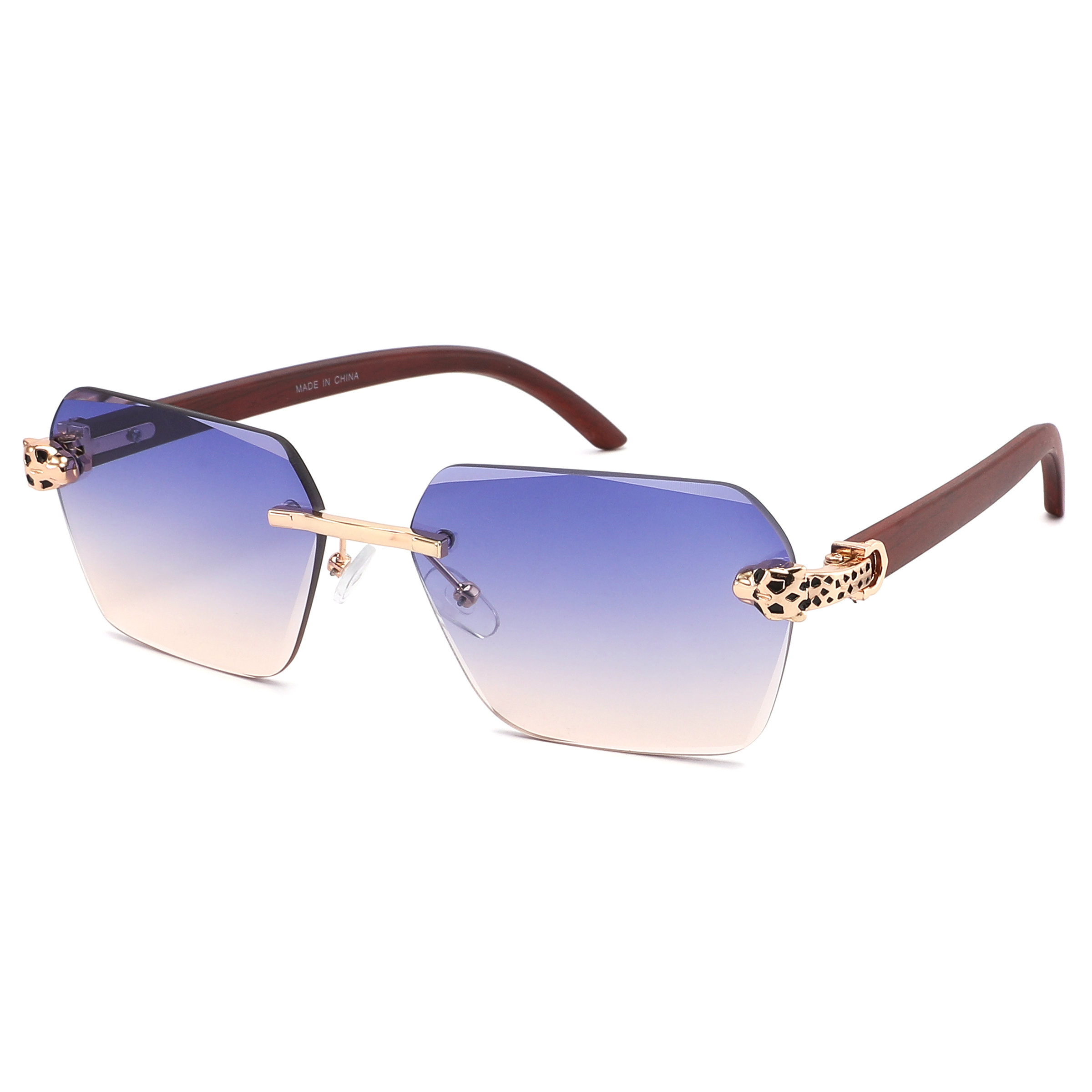 Laser cut rimless sunglasses