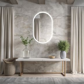 The LED mirror features a frosted acrylic light edge that illuminates the front and sides of the mirror. Complete your space by placing it vertically or horizontally. 