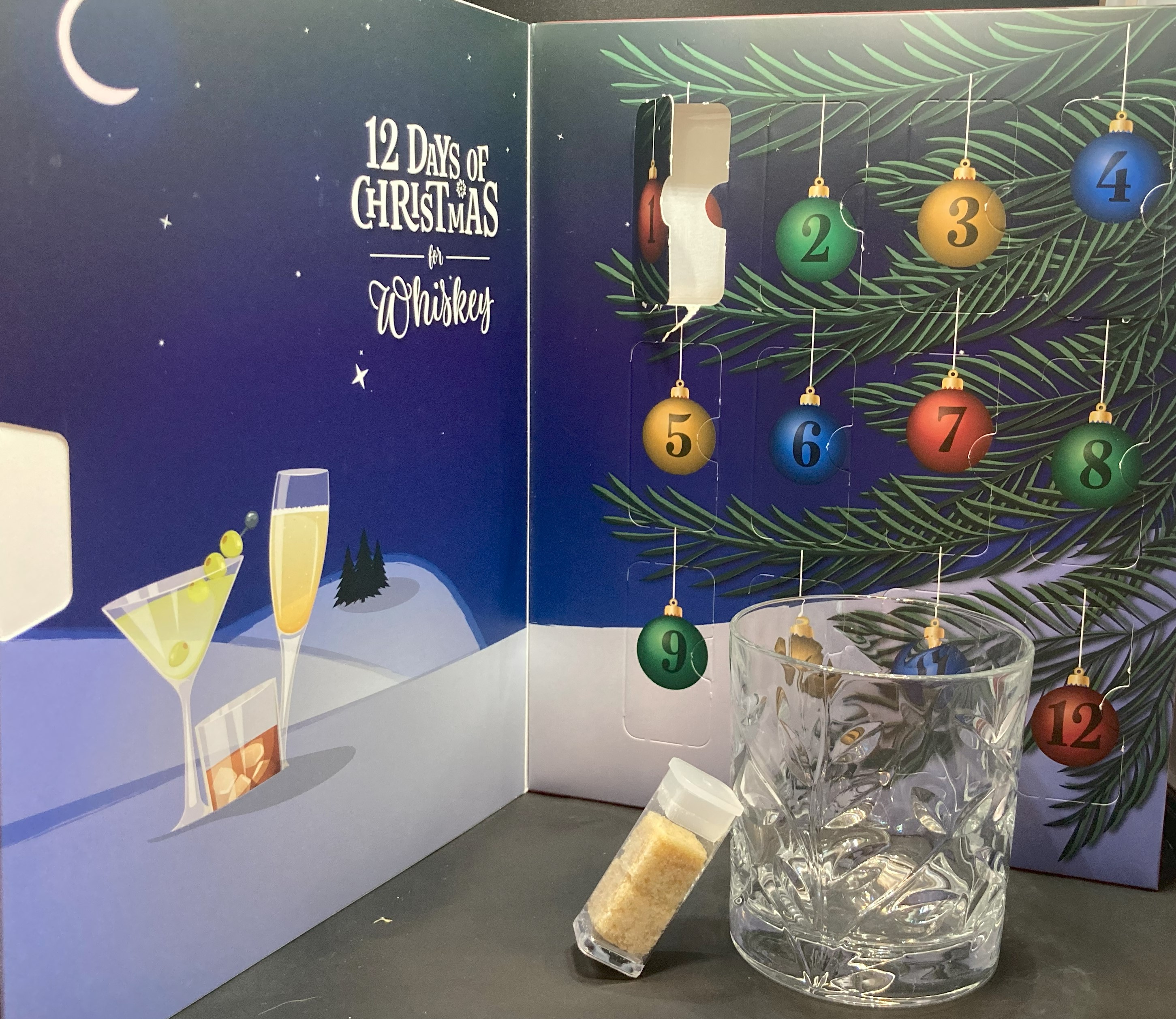 A variety box of 12 different whiskey cocktails to count down the 12 days of Christmas