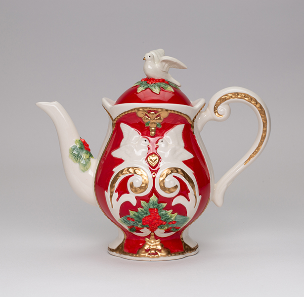 Christmas Fantasia Teapot 8 1/2"H