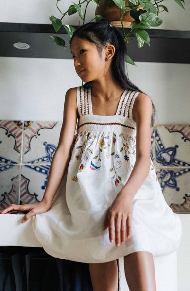 hand embroidered silk dress