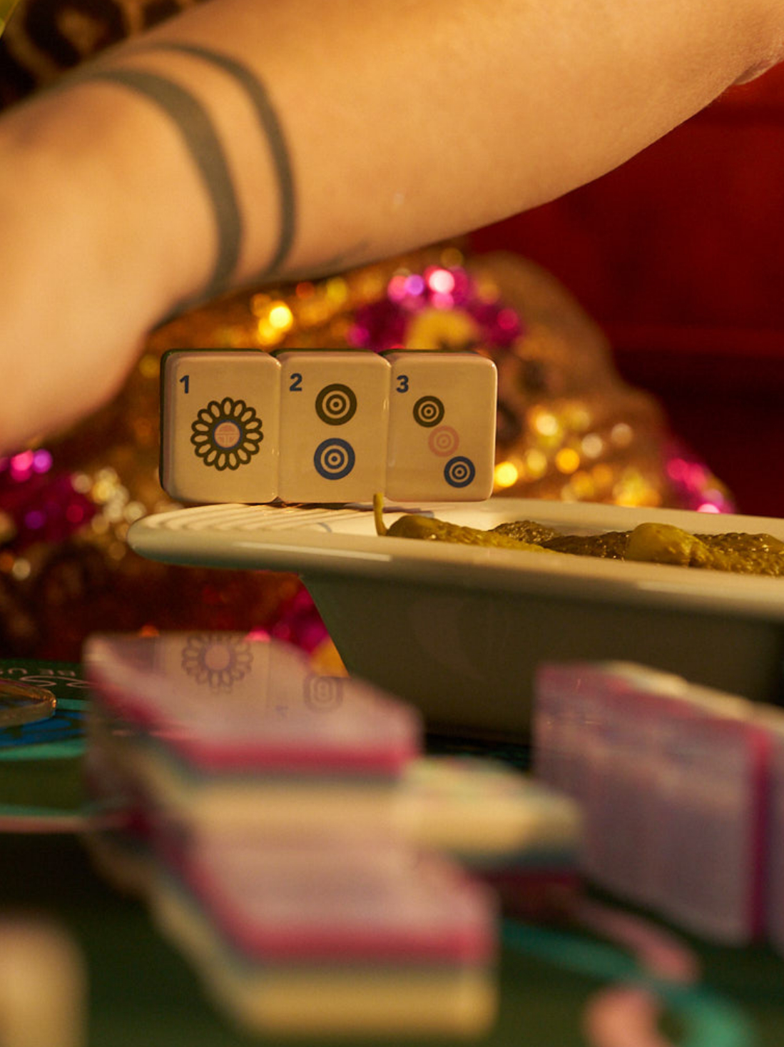 Celebrate game night with mahj-ical! This hand-painted mahjong tile mini is perfect for mahjong lovers, hostess gifts, and gatherings filled with friendship, fun, and connection.