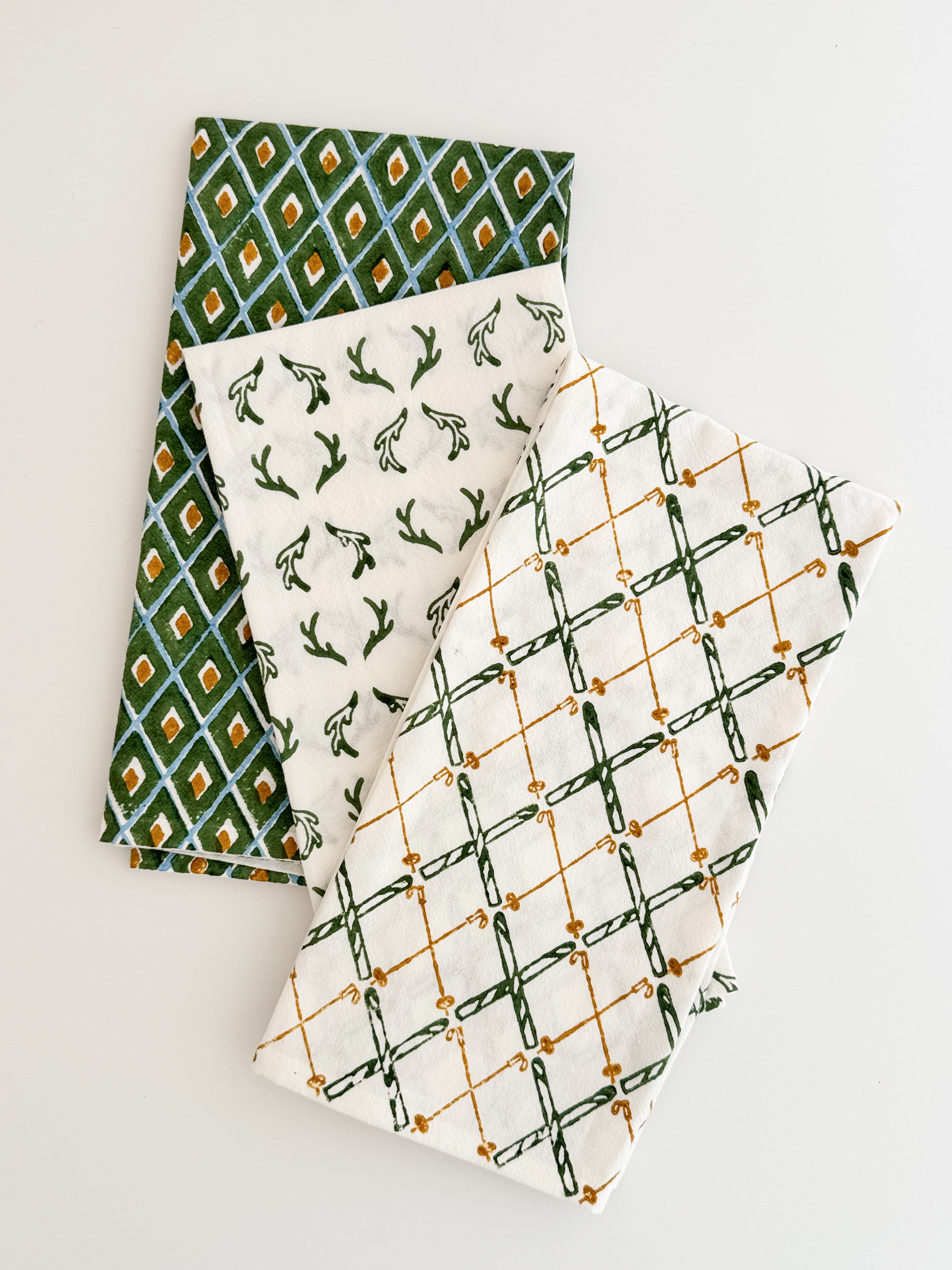 We have Napkins and Tea Towels in our newest designs to help bring in the cooler weather.