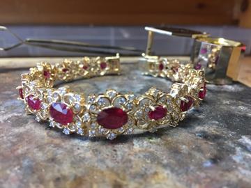Natural ruby and diamond bracelet