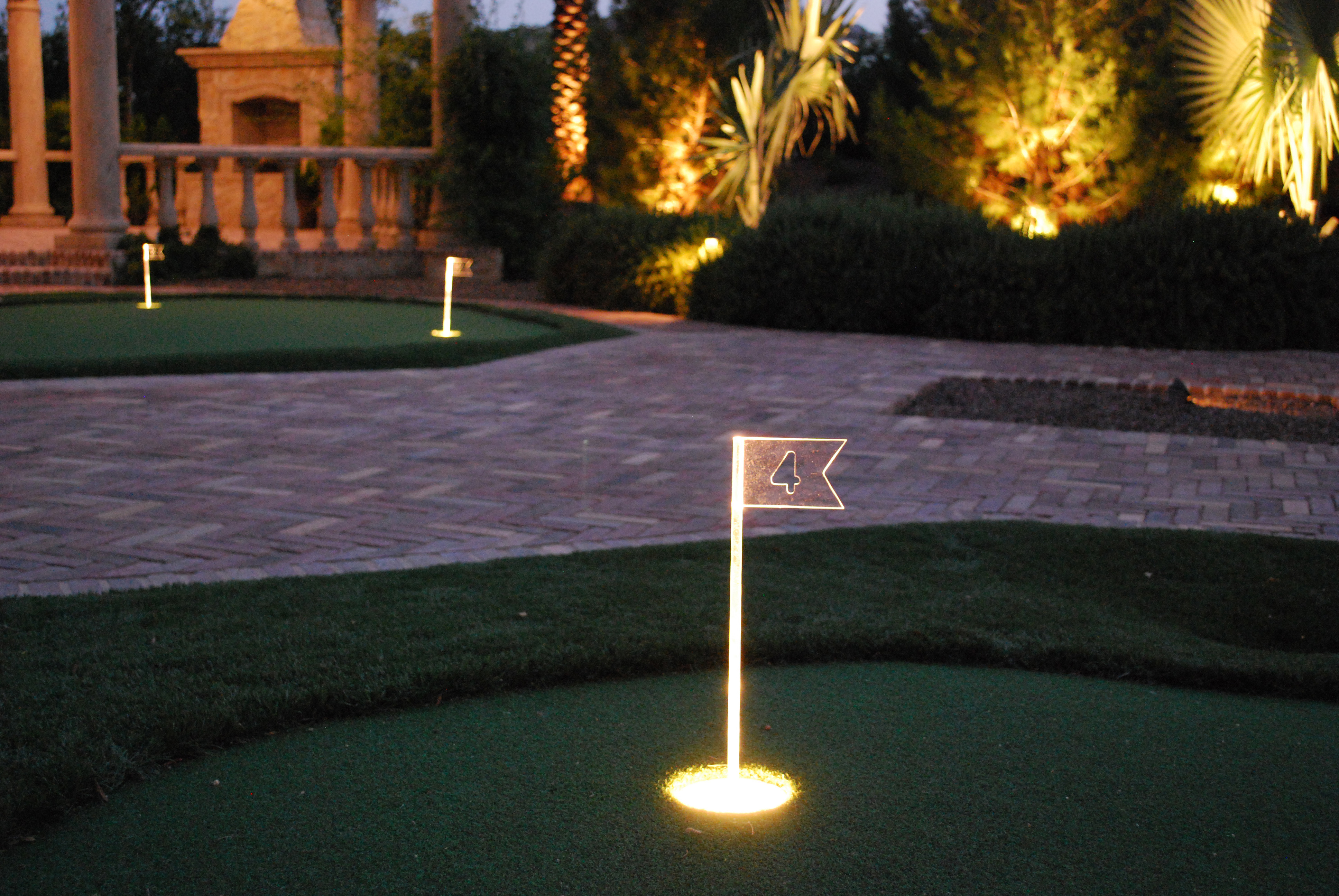 Brass Putting Green Cup Light with Clear Acrylic Stem-Customizable