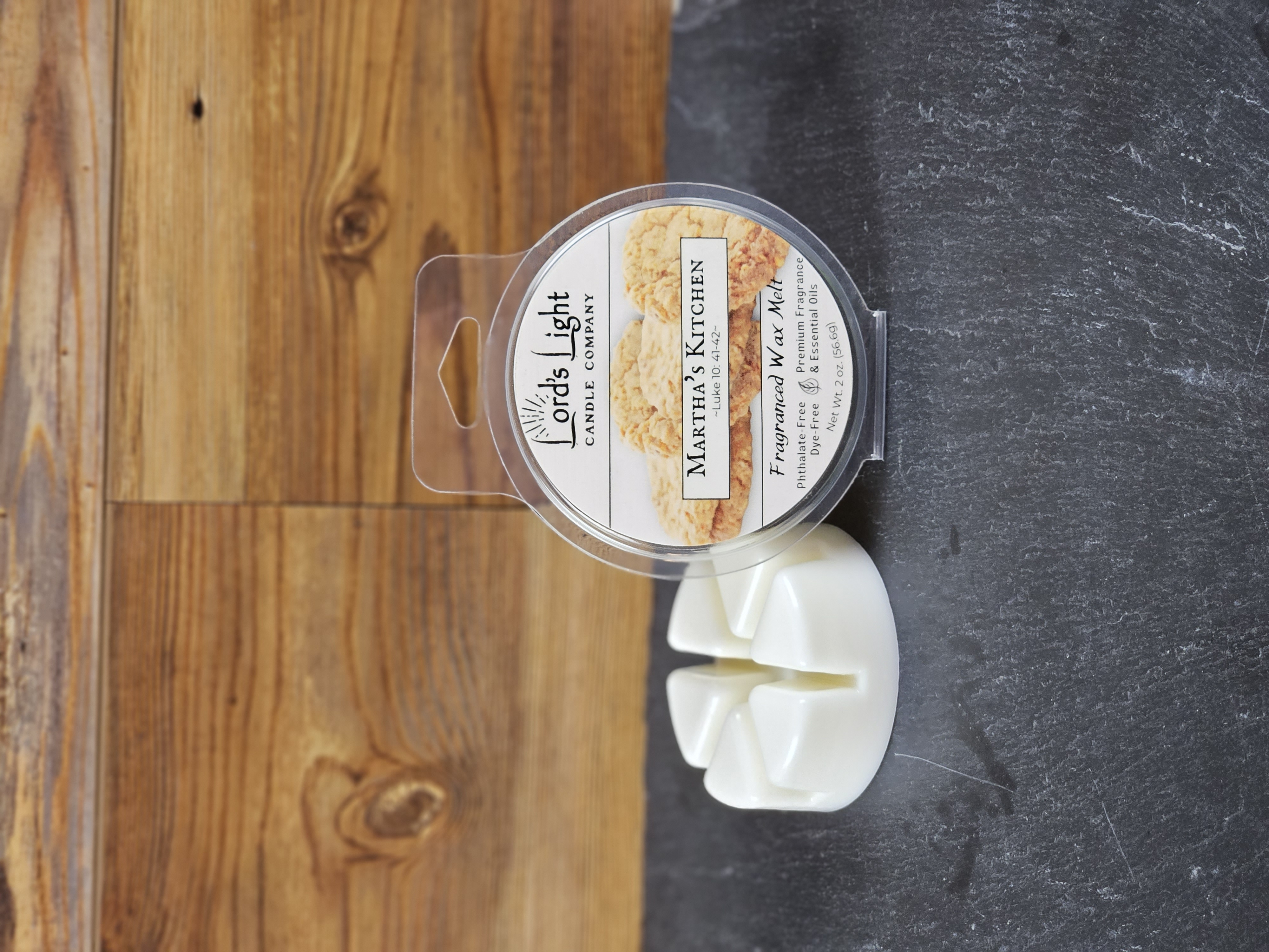 Highly Fragranced, Vegetable Blend Wax Melt available in 12 Biblically inspired fragrances