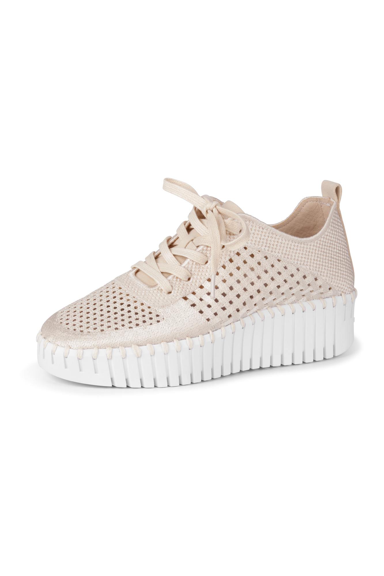New TULIP on a wedge sole with knitted upper for a stylish sneaker option.