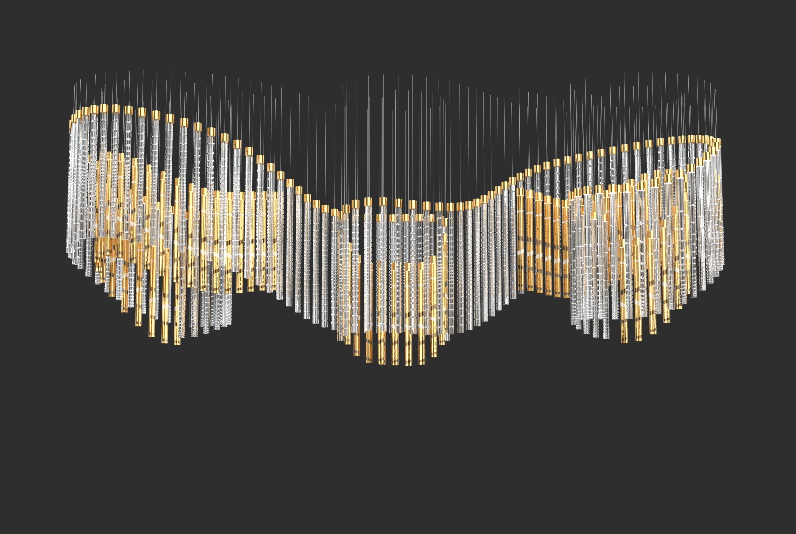 Color: crystal/sandblasted gold coating Length: 2000 mm (78,74 in) Width: 700 mm (27,56 in) Height: 770 mm (30,31 in) Weight: 23 Kg Light source: 28 x LED chip