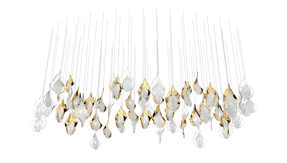 FLAME 6 Color: crystal opal mist + crystal/crystal opal mist + gold Length: 2000 mm (78,74 in) Width: 800 mm (31,50 in) Height: 669 mm (26,34 in) Weight: 32 Kg Light source: 12 x GU10