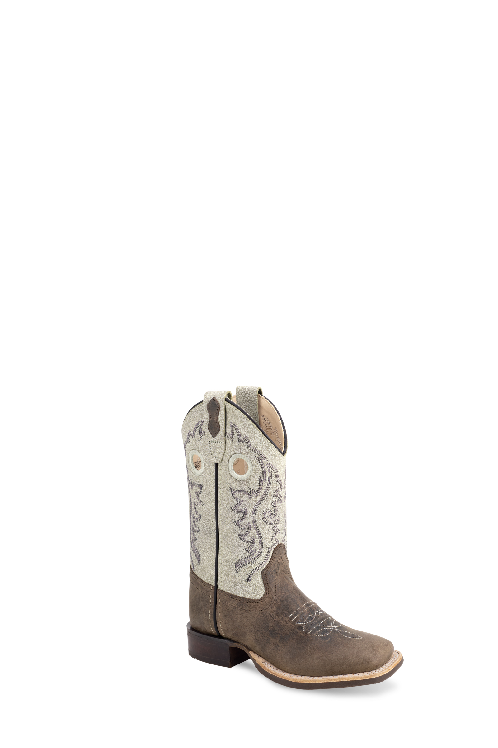 All over leather foot & shaft, 6 – row fancy stitch, reinforced shanks, hand corded medallion, 3/4 natural leather welt, Goodyear welted, cushion insole, broad square toe and rubber outsole.