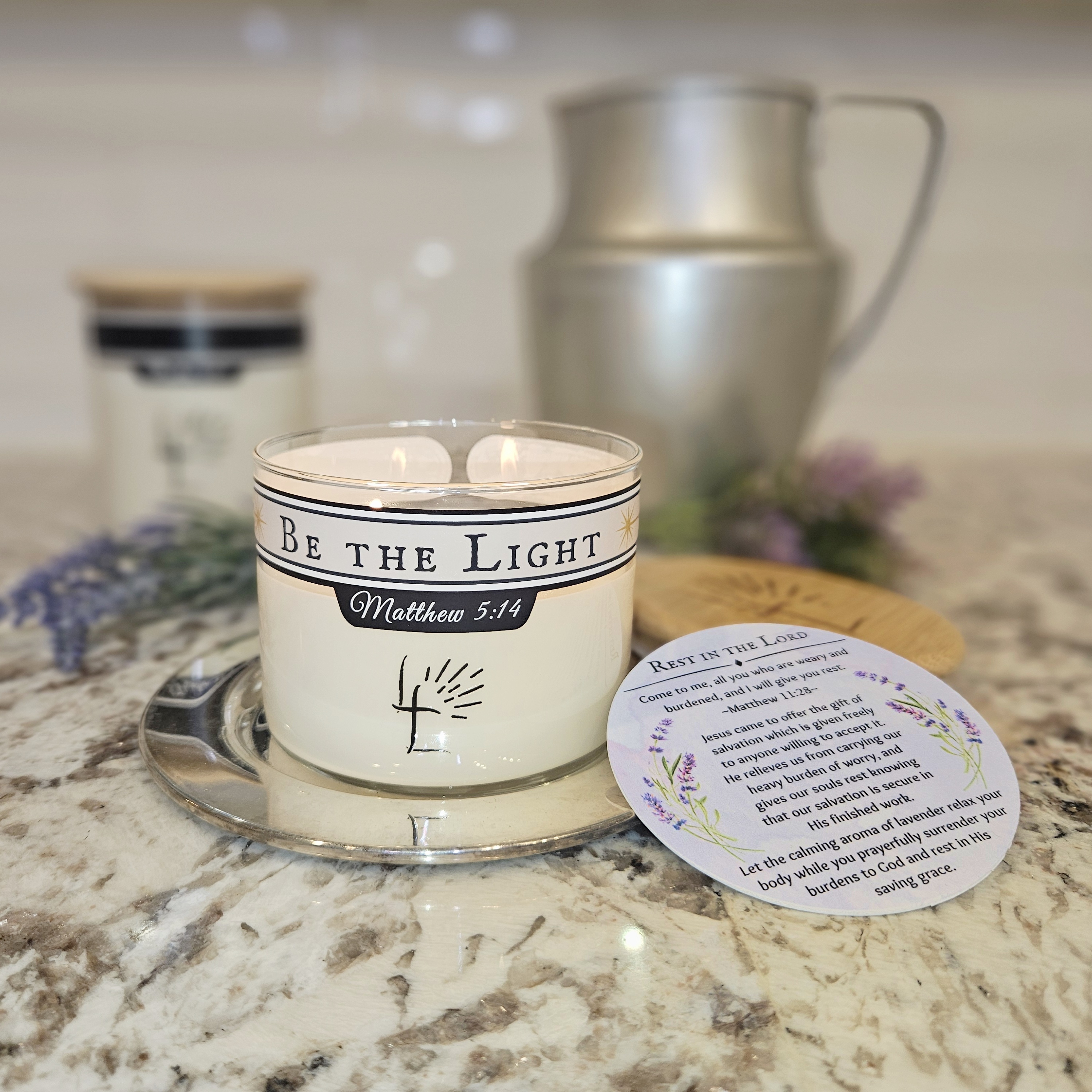 Natural Soy-coconut wax Reveal candle and devotional insert