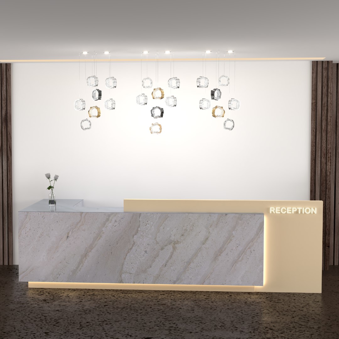Colour: crystal + neutral grey/crystal + whiskey/crystal Length: 2100 mm (82,68 in) Width: 550 mm (21,65 in) Height: 700 mm (27,56 in) Weight: 16 kg Light source: 6 x GU10