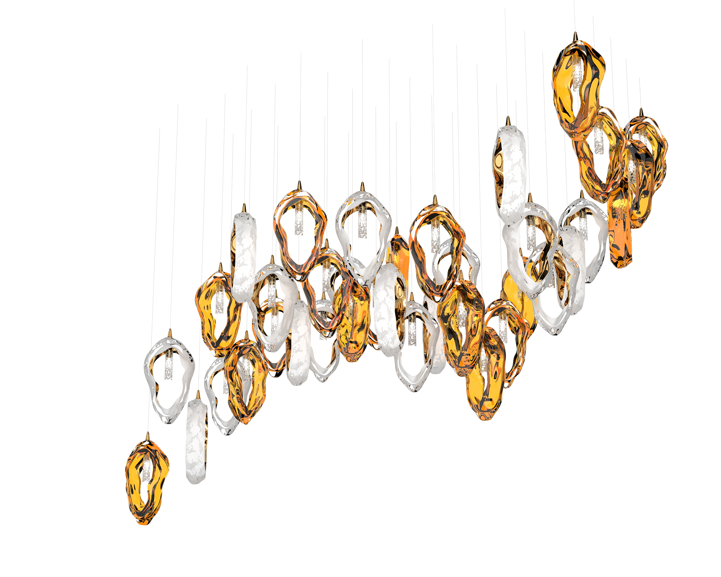 Color: crystal + opal + gold + French embossing/crystal + gold topaz Length: 1950 mm (76,77 in) Width: 870 mm (34,25 in) Height: 1400 mm (55,12 in) Weight: 116 Kg Light source: 37 x G9