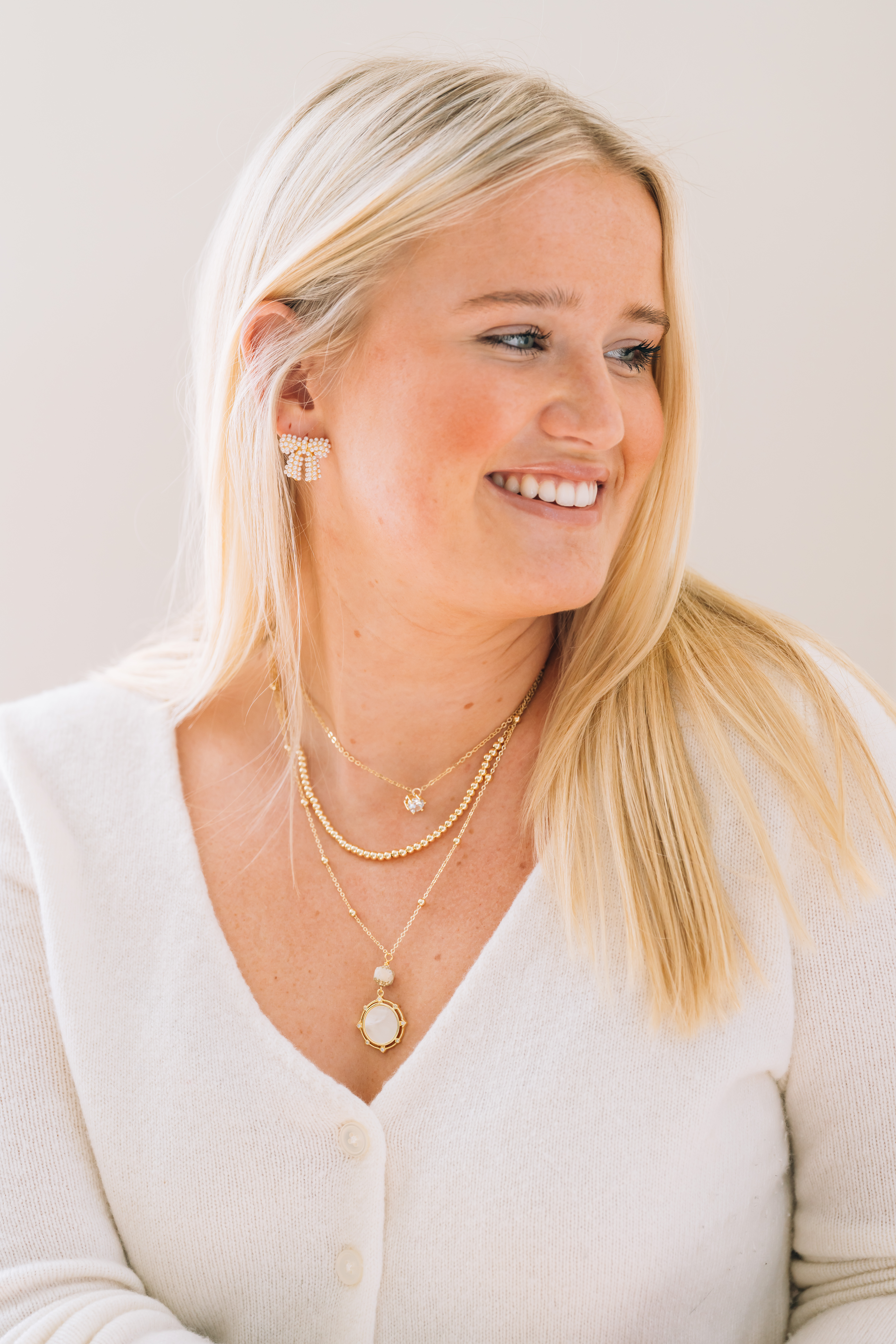 Gold beaded  anti-tarnish necklace layered with Regal Necklace