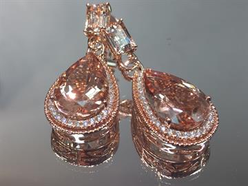 Morganite and diamond earrings
