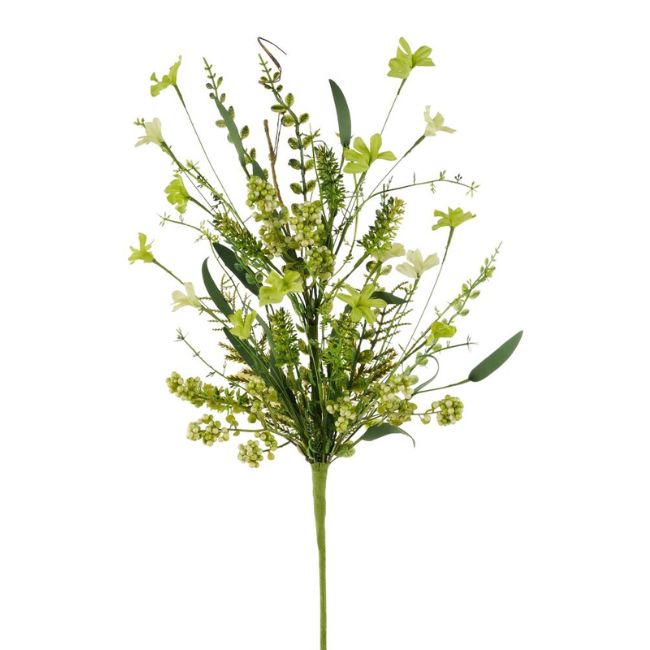 Outfitted with flexible, wired stems, these versatile sprays are perfect for extending the lines of custom wreaths, accenting mantle garlands, or creating dramatic height in tall showroom floor vases.